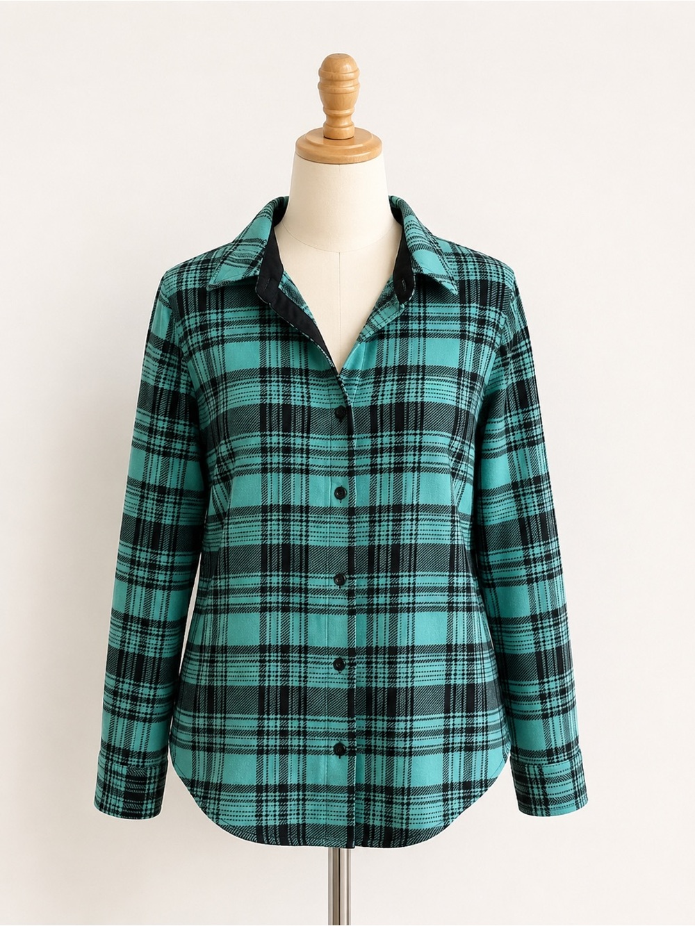 Lee Plaid Button-Front Shirt - Teal and Black